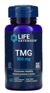

Life Extension, TMG, 500 мг, 60 вегетарианских капсул с жидкостью
