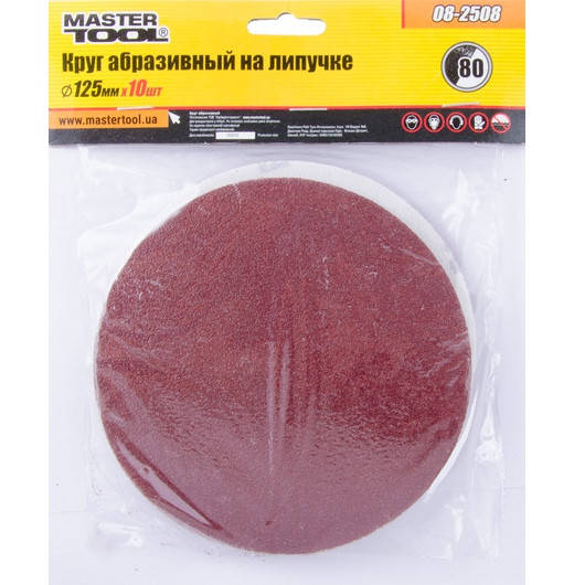 

Круг шлифовальный MasterTool на липучке P 80 125мм
