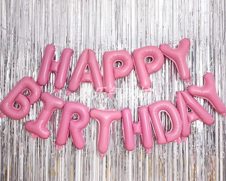 

Фольгированные буквы розовые HAPPY BIRTHDAY, 40 см, Розовая пастель