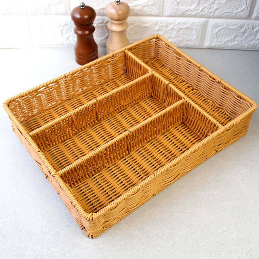 

Плетёная корзинка для столовых приборов 4 отделения HLS