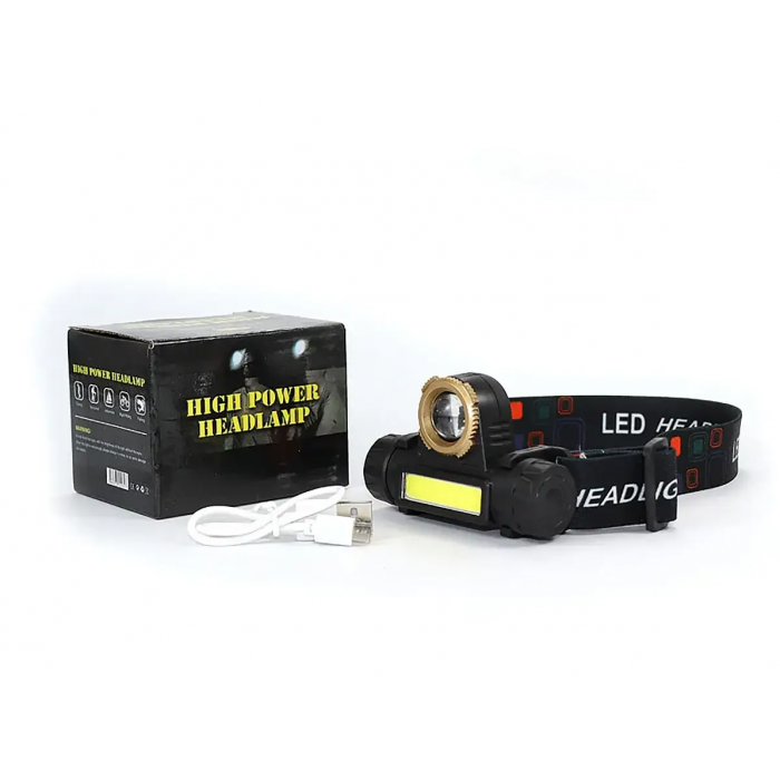 

Налобный фонарь аккумуляторный HeadLamp 101A на голову 3W LED + COB