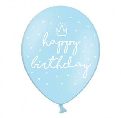

Воздушные шарики Happy Birthday голубые 1шт Ш-74454, Голубой