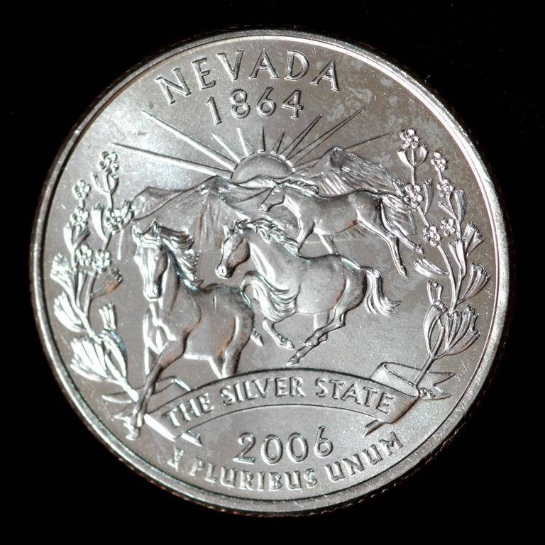 

Монета США 25 центов 2006 г. Невада
