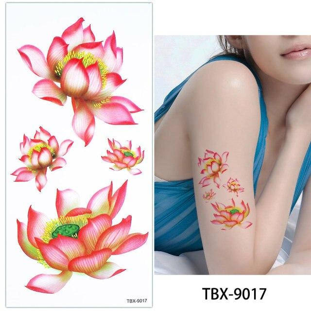 

Флеш тату. 19*9 см, Переводная. Временная. Набор, Цветы, Лотосы, TBX-9017 4568