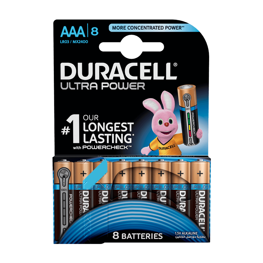 

Батарейки AAA (LR03) Duracell Ultra Power Alkaline - 8шт.