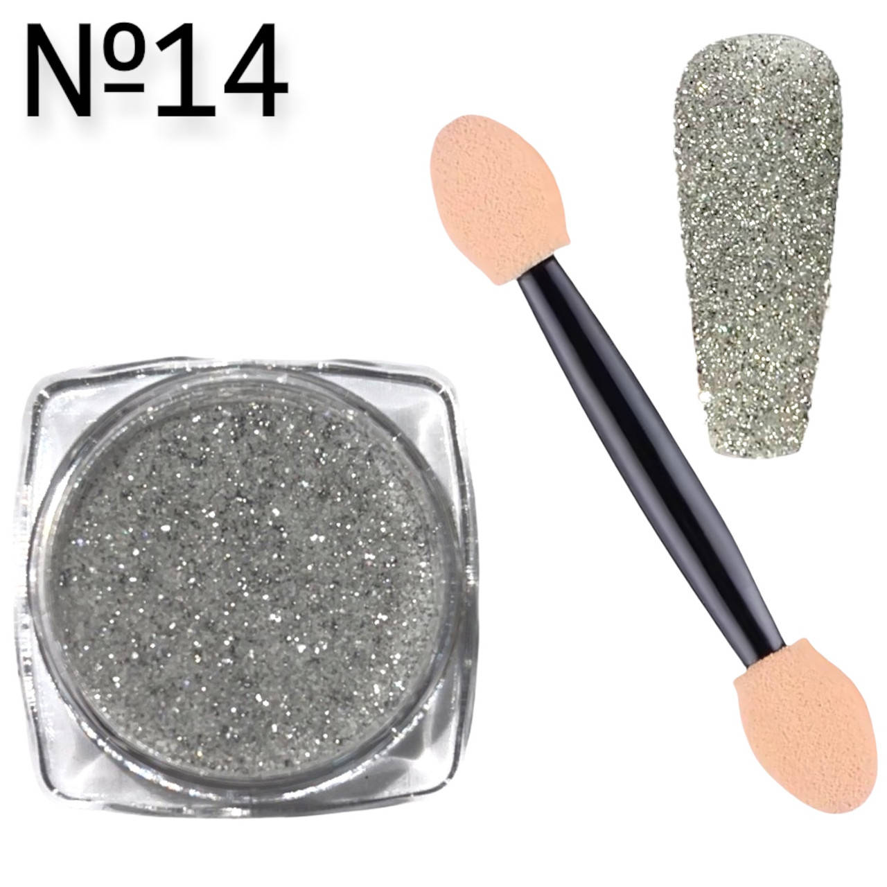 

Светоотражающая втирка (присыпка, блеск) Diamond Powder для дизайна ногтей №14