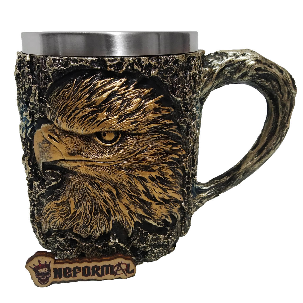 

Объемная 3D кружка Орел, золотистая, 400 мл. (N0155), Золотистый