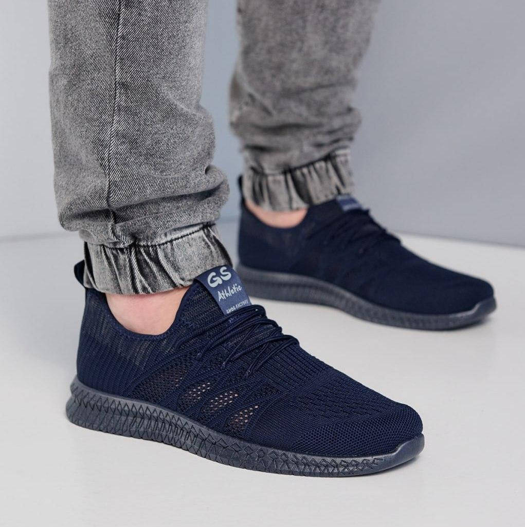 

44 р !!! Кроссовки мужские летние синие (Нс-947сн), Синий