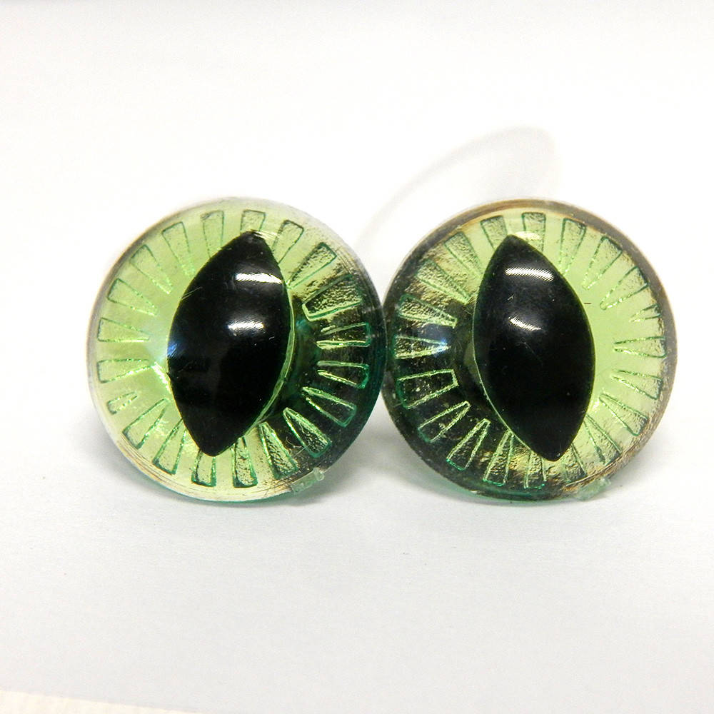 

Глазки для игрушек "кошачьи" 20 мм "с лучиками" + крепление, зеленый (2 шт)