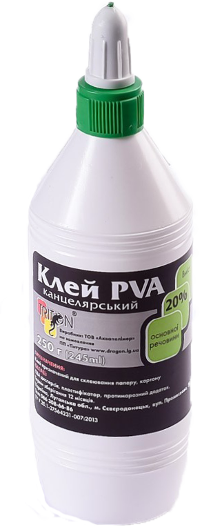 

Клей ПВА канцелярський, 250 г (25%)
