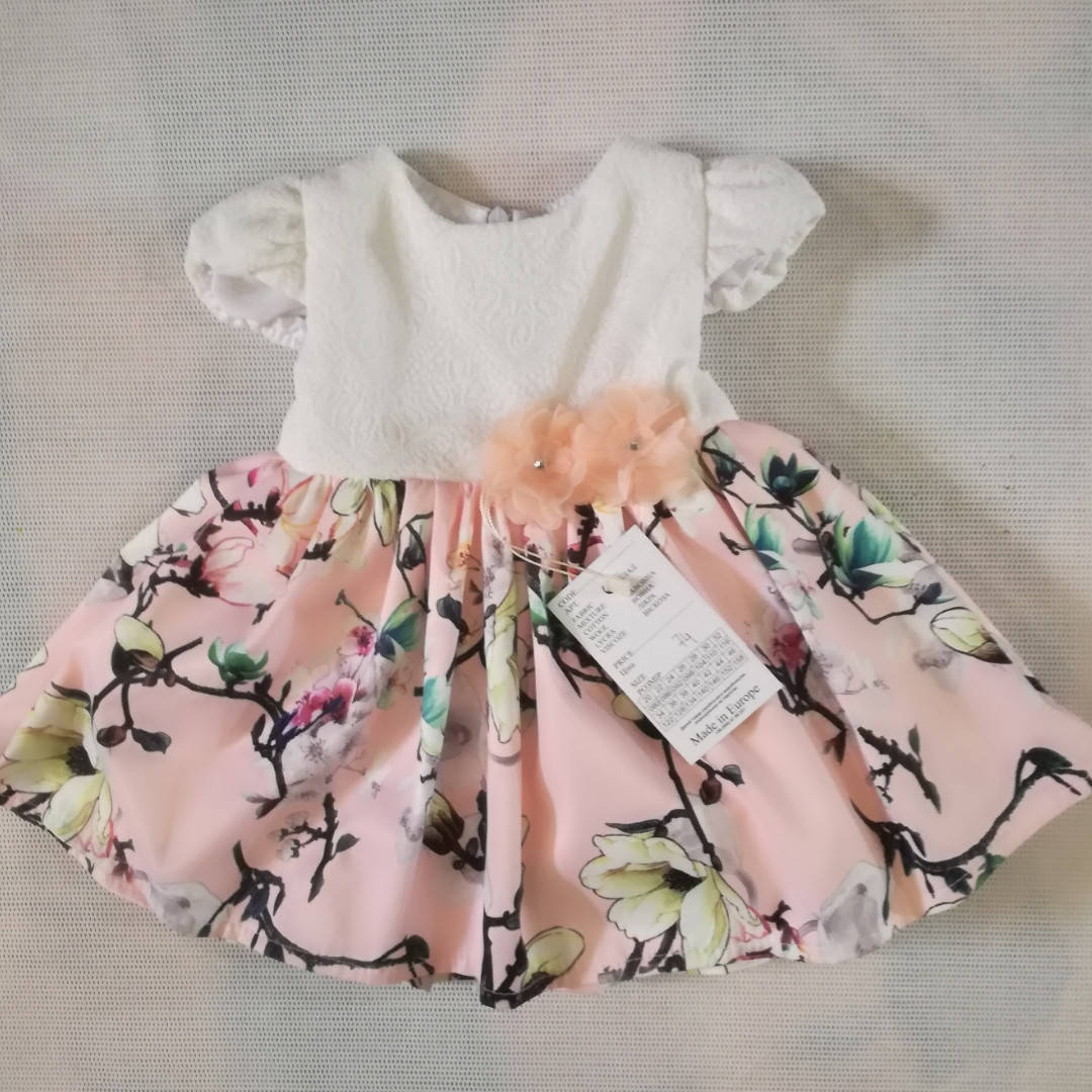 

Платье летнее нарядное для девочки младенца на 6-9-12 месяцев (74, 80 см)