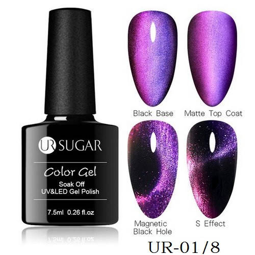 

Гель-лак для ногтей маникюра кошачий глаз 9D, 7.5мл UR Sugar, UR-01/8