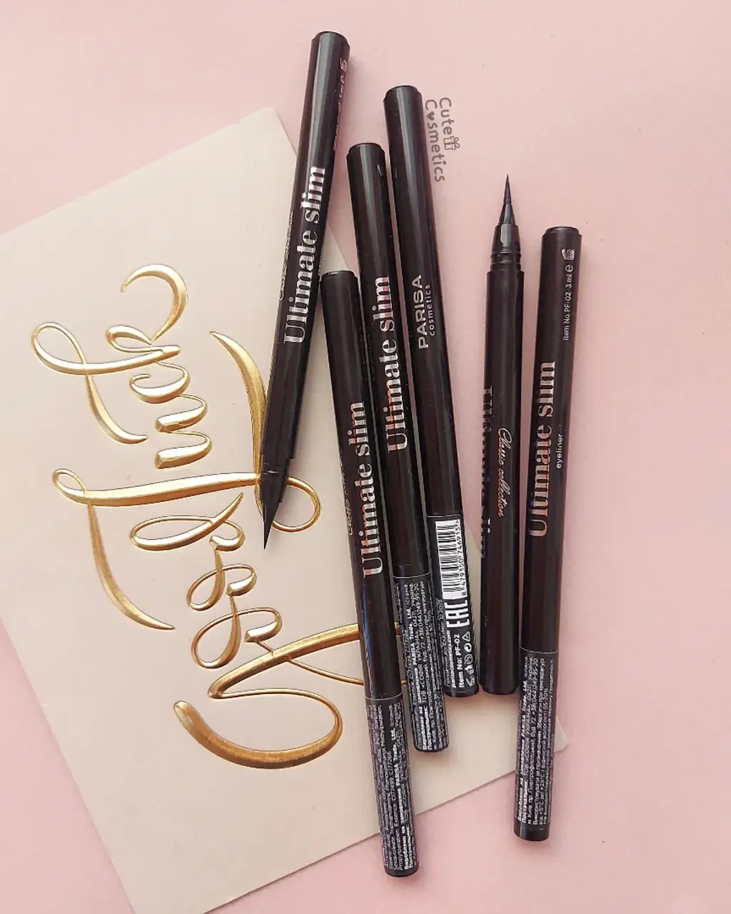 

Підводка-фломастер для очей чорна ультра тонка Parisa Cosmetics Ultimate, Черный