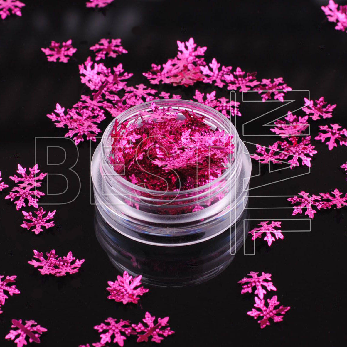 

Снежинки для дизайна ногтей №2 (малиновые), Малиновый