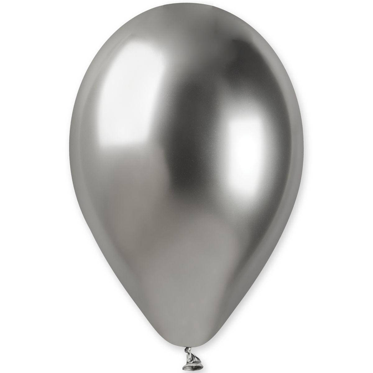 

Латексный шар 13"(33см) хром серебро (shiny silver),GEMAR (Италия), Серебристый