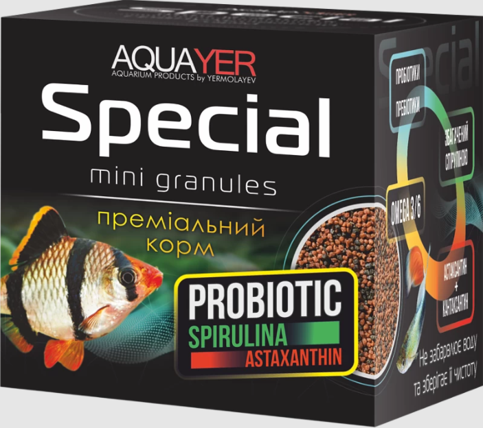 

Корм для рыб премиального качества AQUAYER Special Mini Granules 50 мл