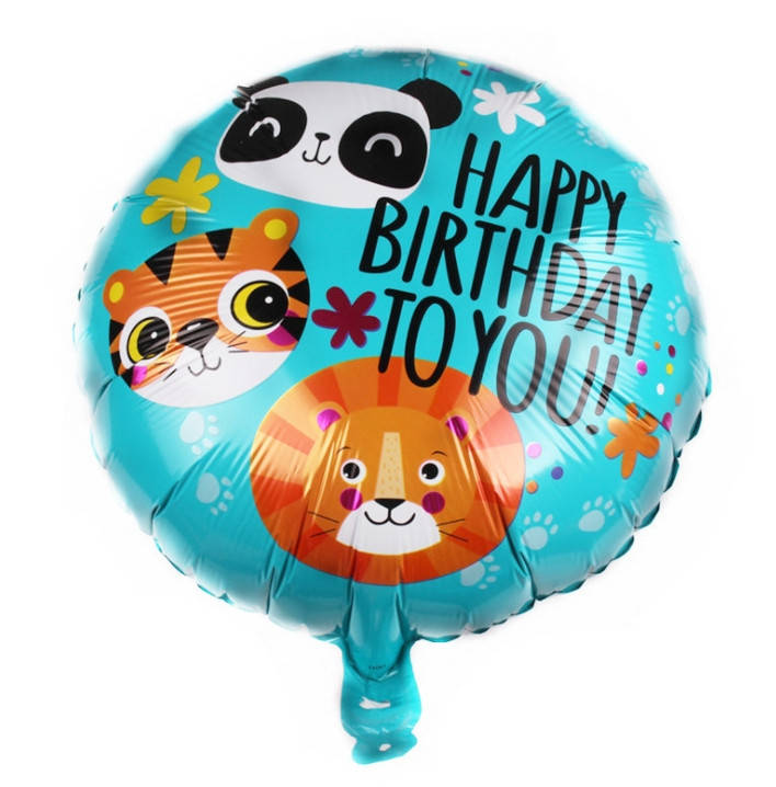 

Фольгированный шар Happy Birthday панда, тигр, лев (Китай)