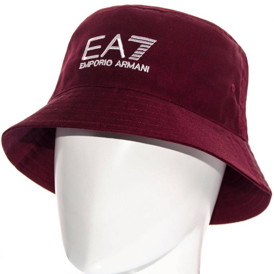 

Летняя панама с логотипом Armani EA7 Армани мужская женская Бордовый