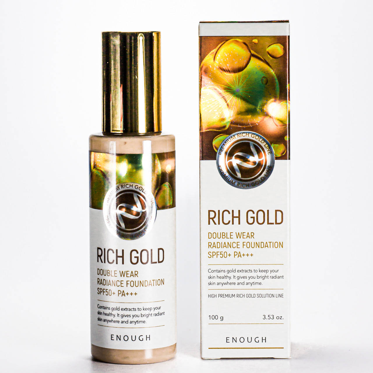 

Тональный крем Enough Rich Gold Double Wear Radiance 100 мл № 13 Светло-бежевый