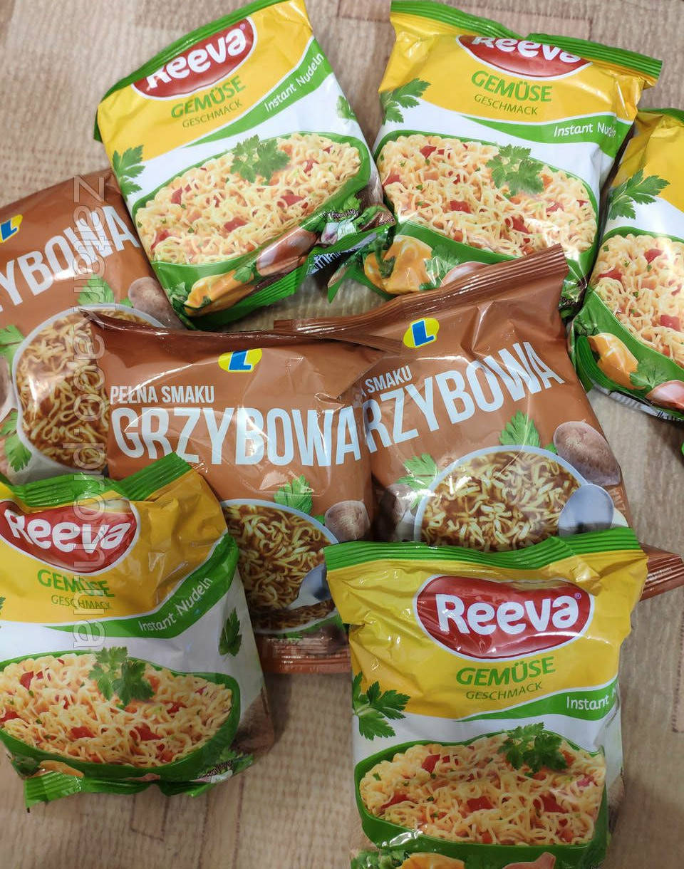 

Вермишель лапша быстрого приготовления Мивина / Мівіна / Ролтон / Роллтон / Reeva овощная грибная/мясная 1 шт.