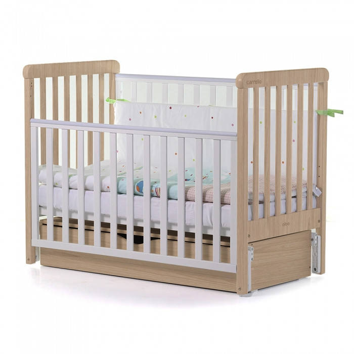 

Детская кроватка CARRELLO Alba маятник с ящиком White-Beige