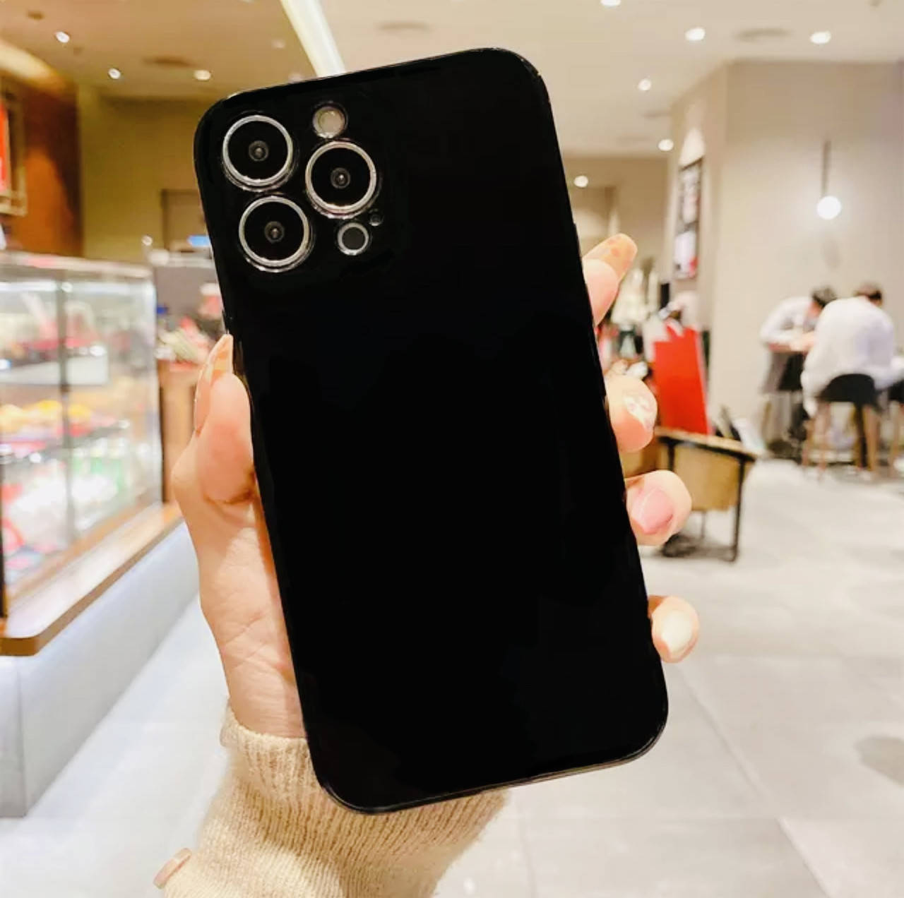 

Силиконовый квадратный чехол с защитой камеры на iPhone 11 Pro Max - Black, Черный