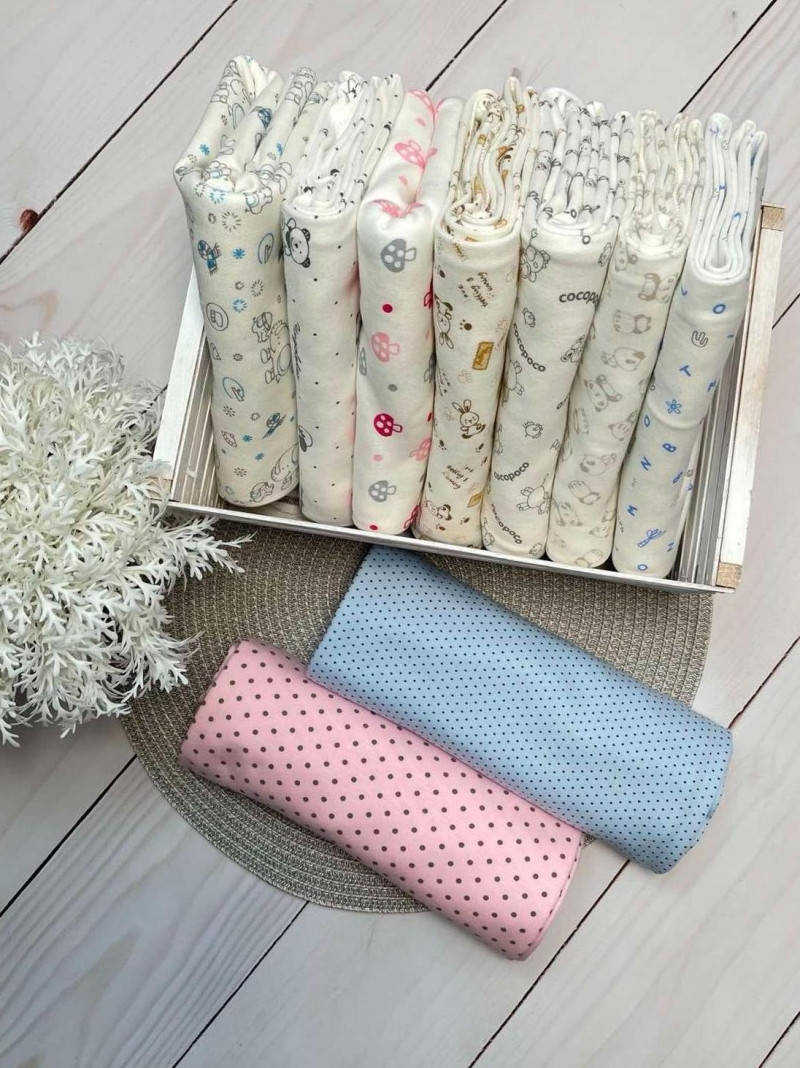 

Трикотажная пеленка для новорожденных интерлок 100*90см