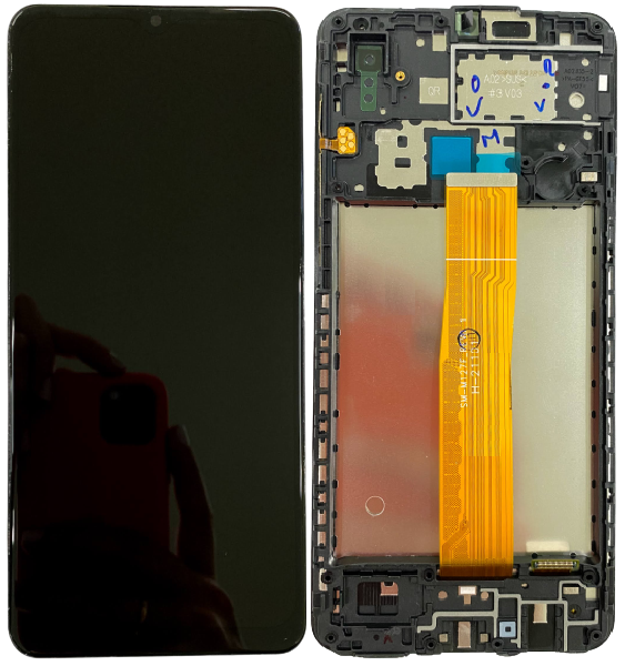 

Дисплей Samsung A022F Galaxy A02 тачскрин модуль черный оригинал в рамке
