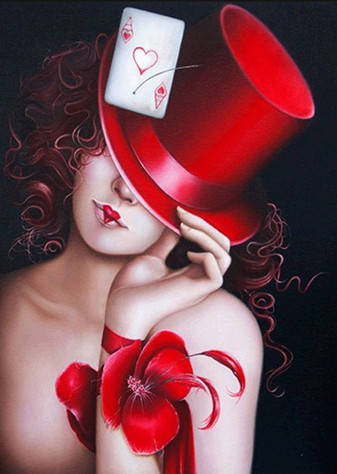 

Алмазная мозаика Дама червей, на подрамнике 30*40см, в кор. 41*31*2,5см