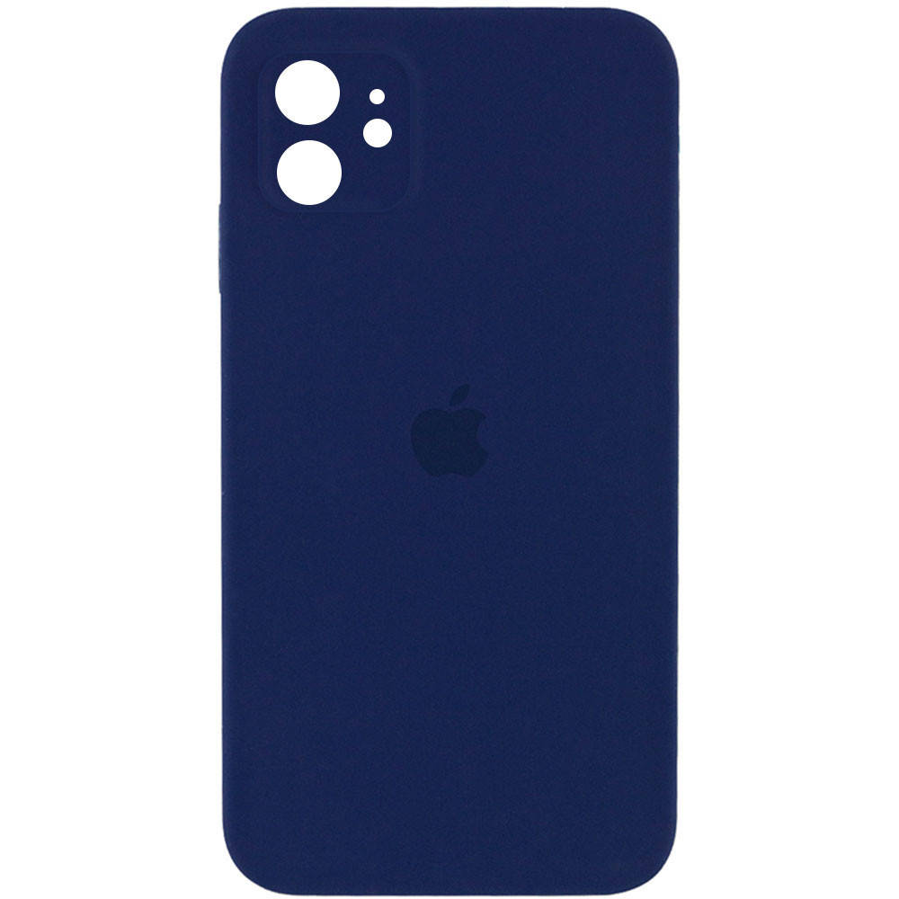 

Чехол Silicone Case для Apple iPhone 11(6.1) квадратный в стиле 12 закрытый низ и камера (Midnight blue) Синий