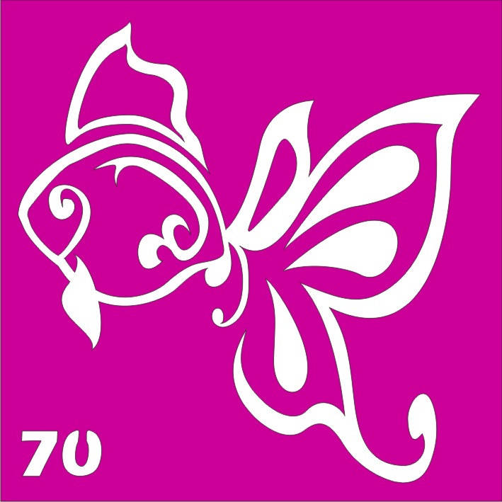 

Трафарет рыбка для био-тату хной, блеск тату Boni Kasel № 70