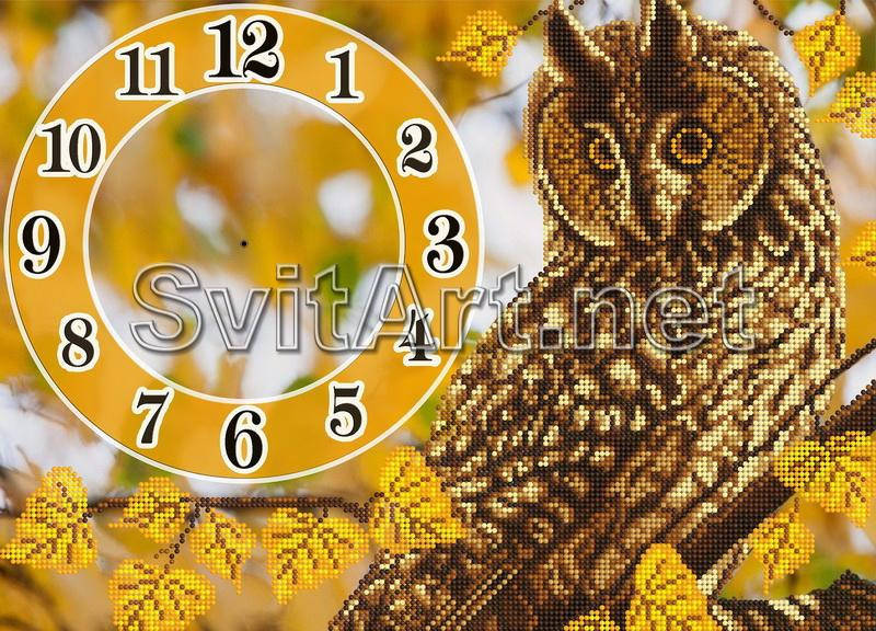 

Схема для вышивки бисером часов FV-054. СОВА