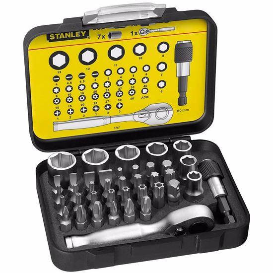 

Набор бит "EXPERT LINE" с головками и трещоткой 40 ед. 1/4" Stanley 1-13-906