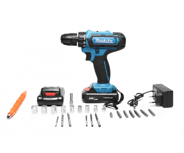 

Шуруповерт Makita 550DWE 24V 5A/h Li-Ion с набором инструментов