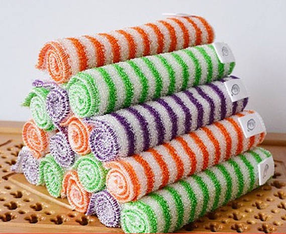 

Бамбуковая салфетка для мытья посуды без моющих средств высший сорт полоска 18x23