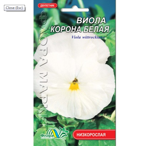 

Виола Корона белая, двулетнее растение, семена цветы 0.05 г, Белый