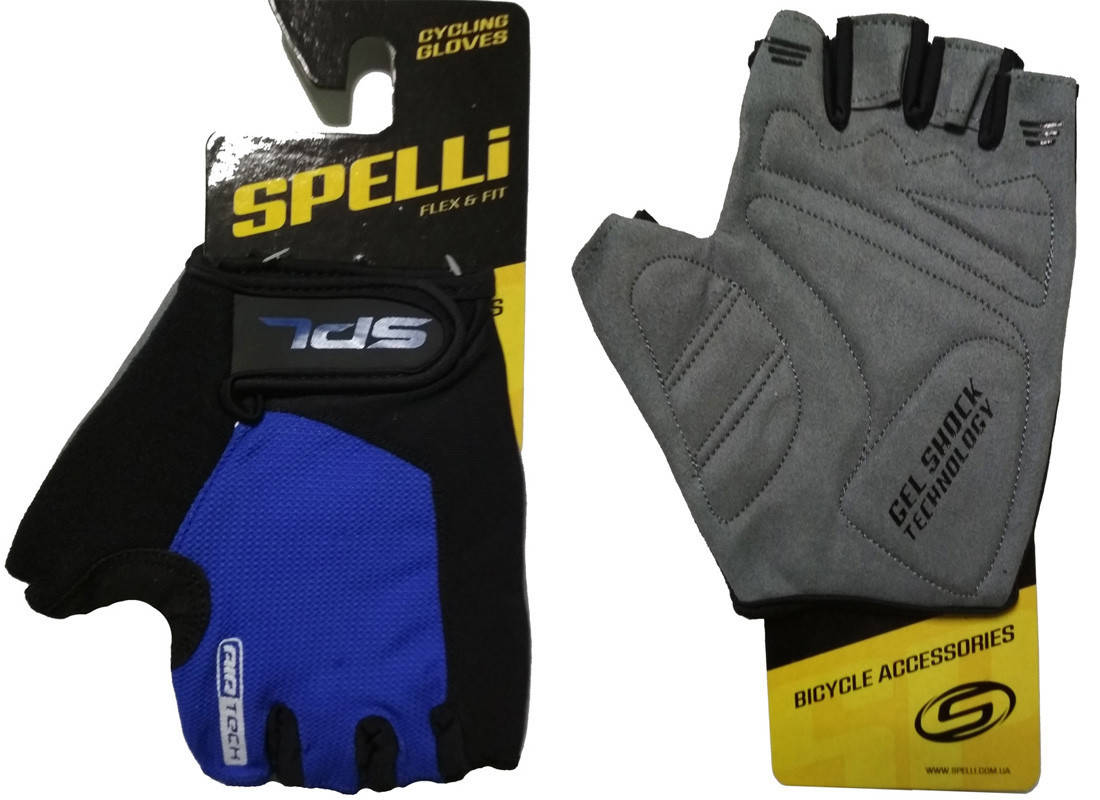 

Перчатки велосипедные Spelli SBG-1457 Blue "XS" черно-синие