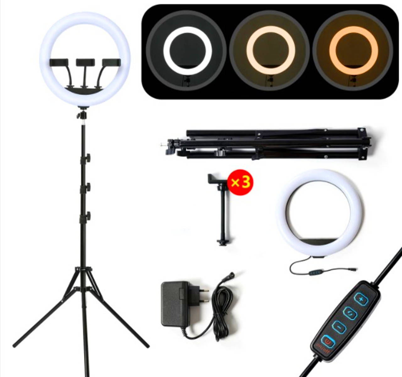 

Кольцевая LED лампа 36 см 30 Вт Штатив 200 см