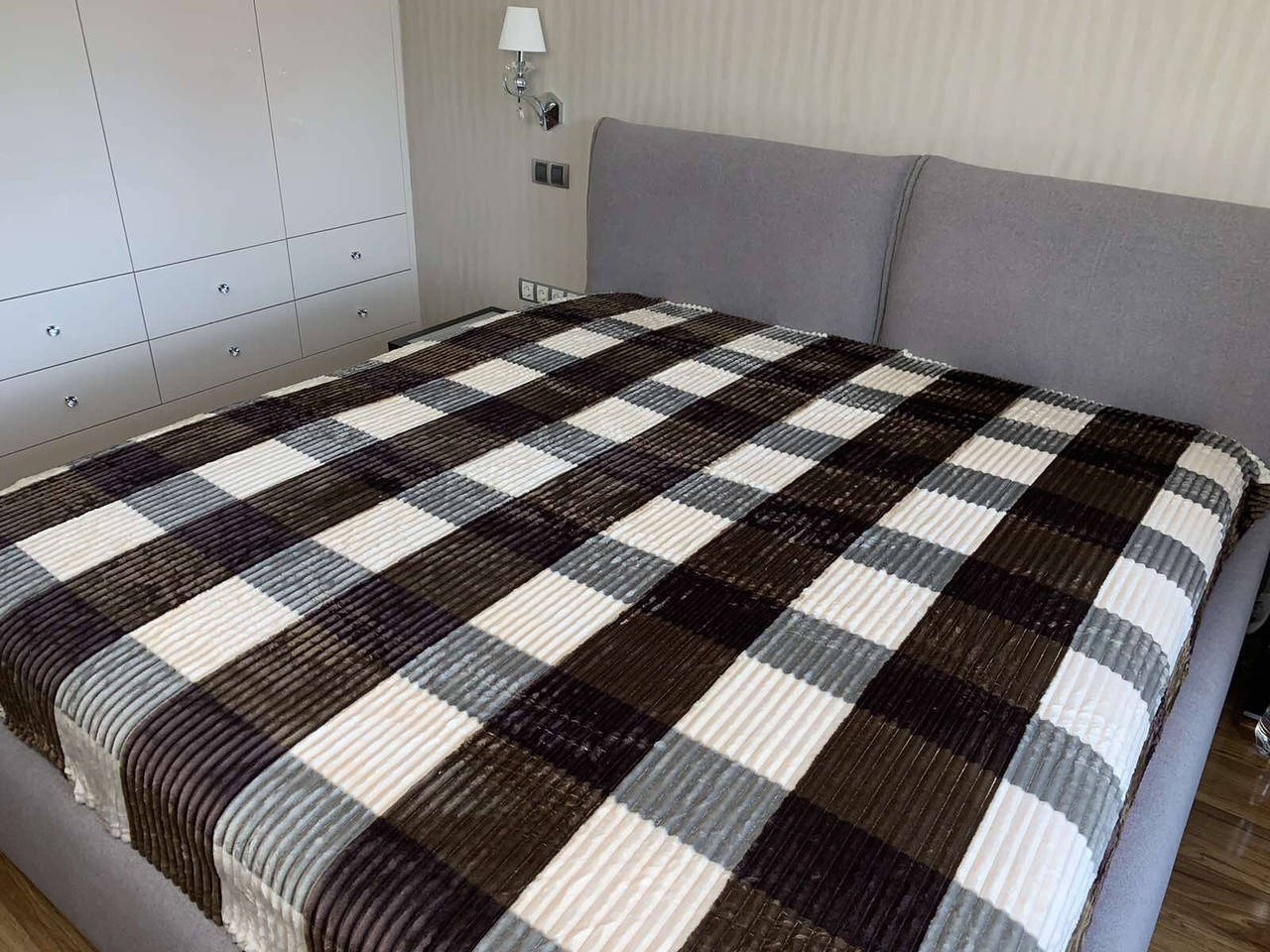 

Клетка" Плед  180/220, микрофибра, Разные цвета