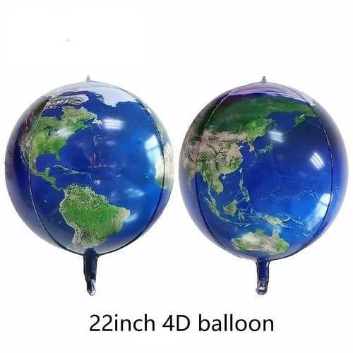 

Фольгированный шар ЗЕМЛЯ 3D 55см, Голубой