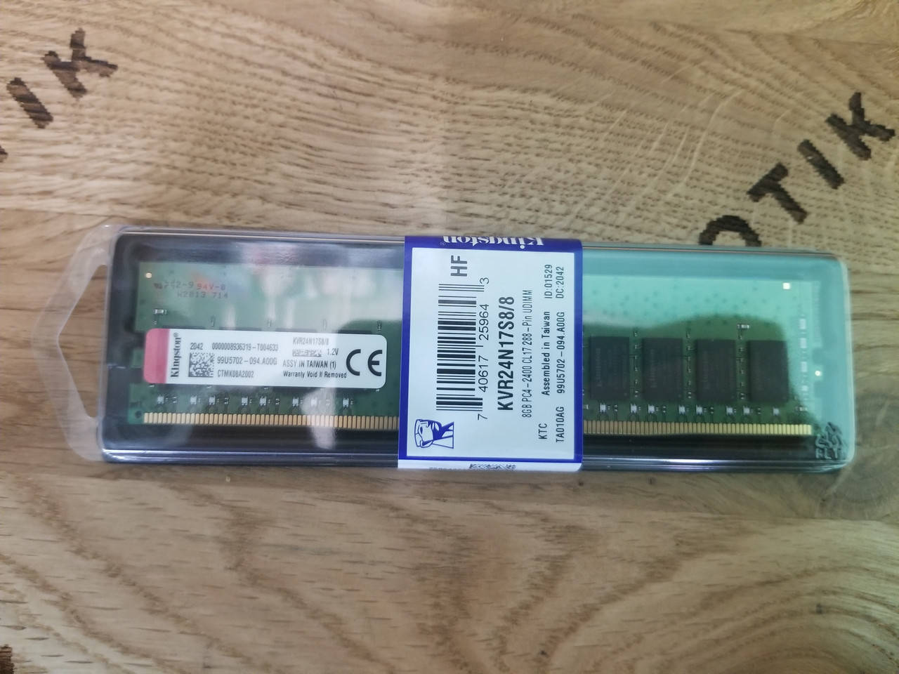 

Оперативная память для компьютера Kingston 8Gb DDR4 2400 MHz kvr24n17s8/8