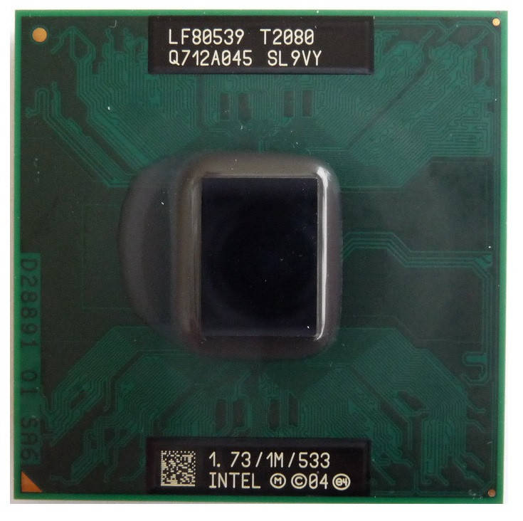 

Процессор для ноутбука M Intel Pentium T2080 2x1,73Ghz 1Mb Cache 533Mhz Bus бу