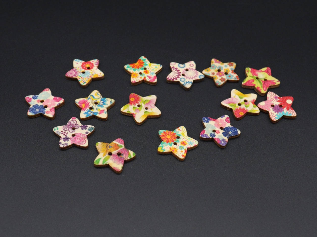 

Пуговицы с рисунком. Звезда. Цвет микс. 25мм