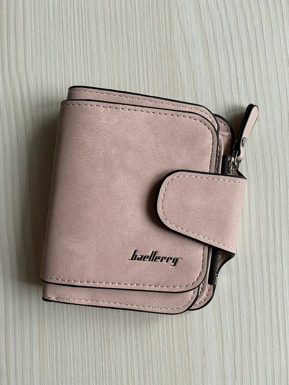 

Женский замшевый короткий кошелек-портмоне пудра Baellerry, Розовый