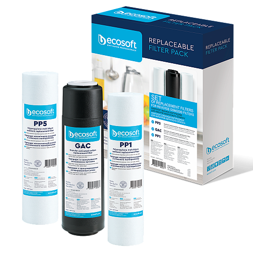 

Комплект картриджей Ecosoft 1-2-3 для фильтра обратного осмоса