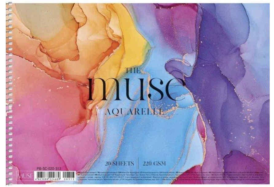

Альбом для акварели на пружине 20 листов A4 "Muse"