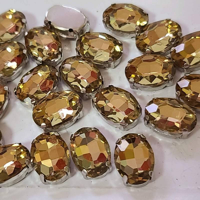 

10*14мм овал Smoked_topaz в оправе стекло 1шт