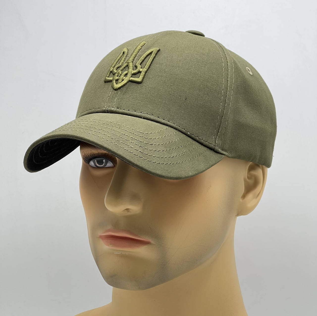 

Бейсболка кепка мужская хаки с вышивкой Герб Украины Трезубец