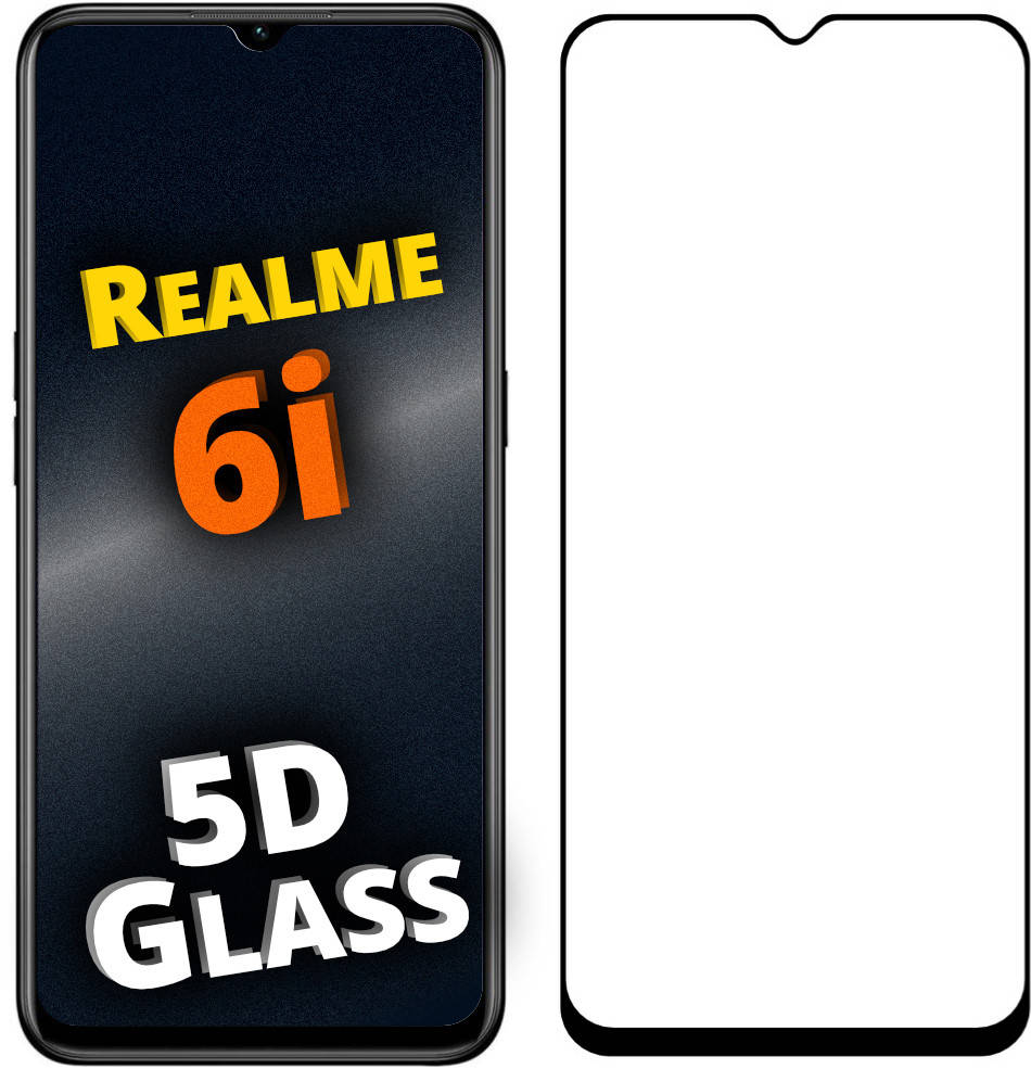 

5D стекло Realme 6i (Защитное Full Glue) Черное, Черный