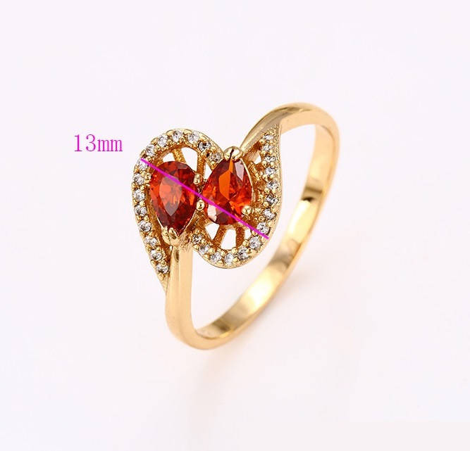 

Кольцо Красный цирконий, p.17 с медицинского золота Xuping, 18К